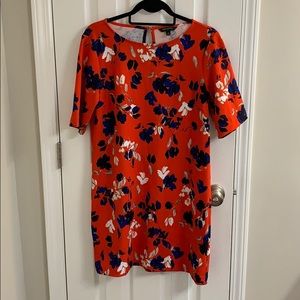 Banana Republic Red and blue floral shift dress